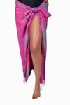 Pink, Purple & Grey (Bougainvillea) - Handmade Batik Sarong - Starburst Design