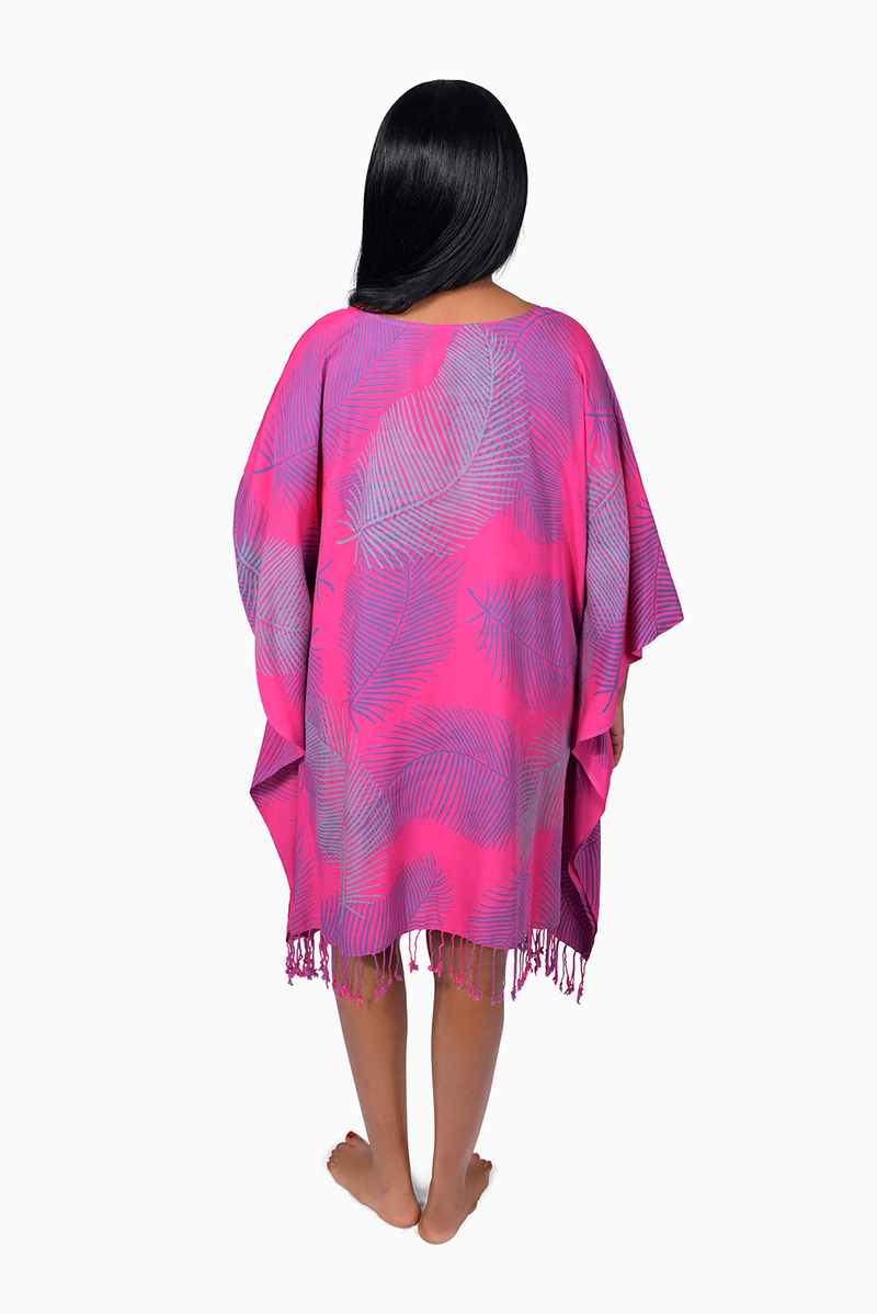 Pink, Purple & Grey (Bougainvillea) - Handmade Batik Cover Up