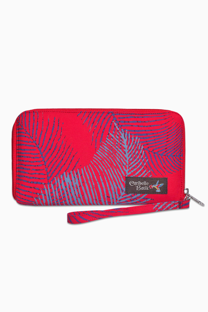 Pink, Purple & Grey (Watermelon) -  Handmade Batik Passport Wallet - Palm Design