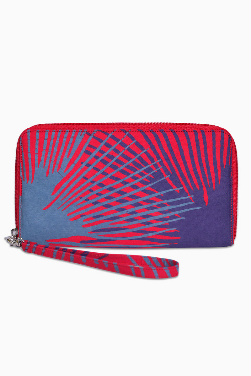 Pink, Purple & Grey (Watermelon) -  Handmade Batik Passport Wallet - Starburst Design