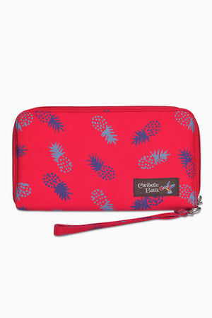 Pink, Purple & Grey (Watermelon) -  Handmade Batik Passport Wallet - Pineapple Design