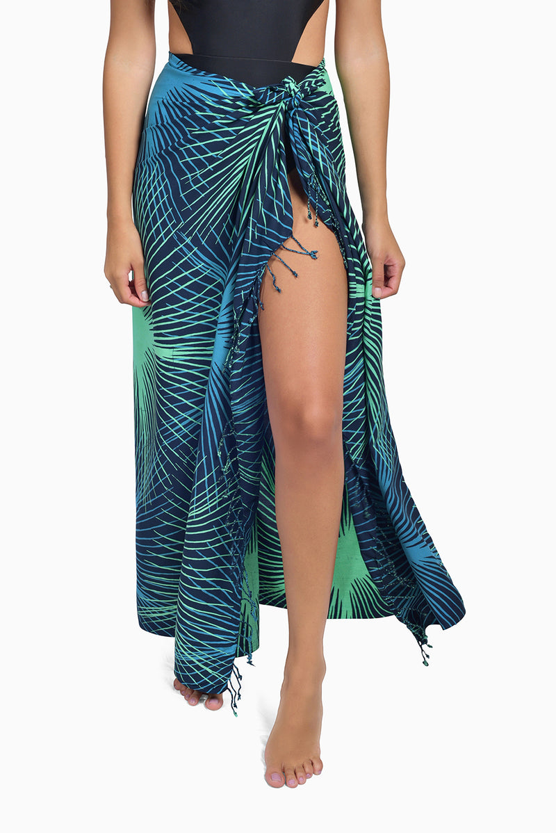 Navy & Turquoise (Ocean) - Handmade Batik Sarong - Starburst Design
