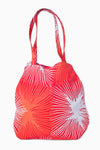 Red, Orange & White (Pomegranate) - Handmade Batik Tote Bag - Starburst Design