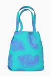 Turquoise & Purple (Hummingbird) - Handmade Batik Tote Bag - Palm Design