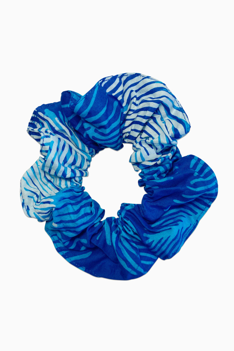 Blue & White (Sky) -  Handmade Batik Scrunchie