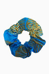 Blue, Brown & Beige (Coast) - Handmade Batik Scrunchie