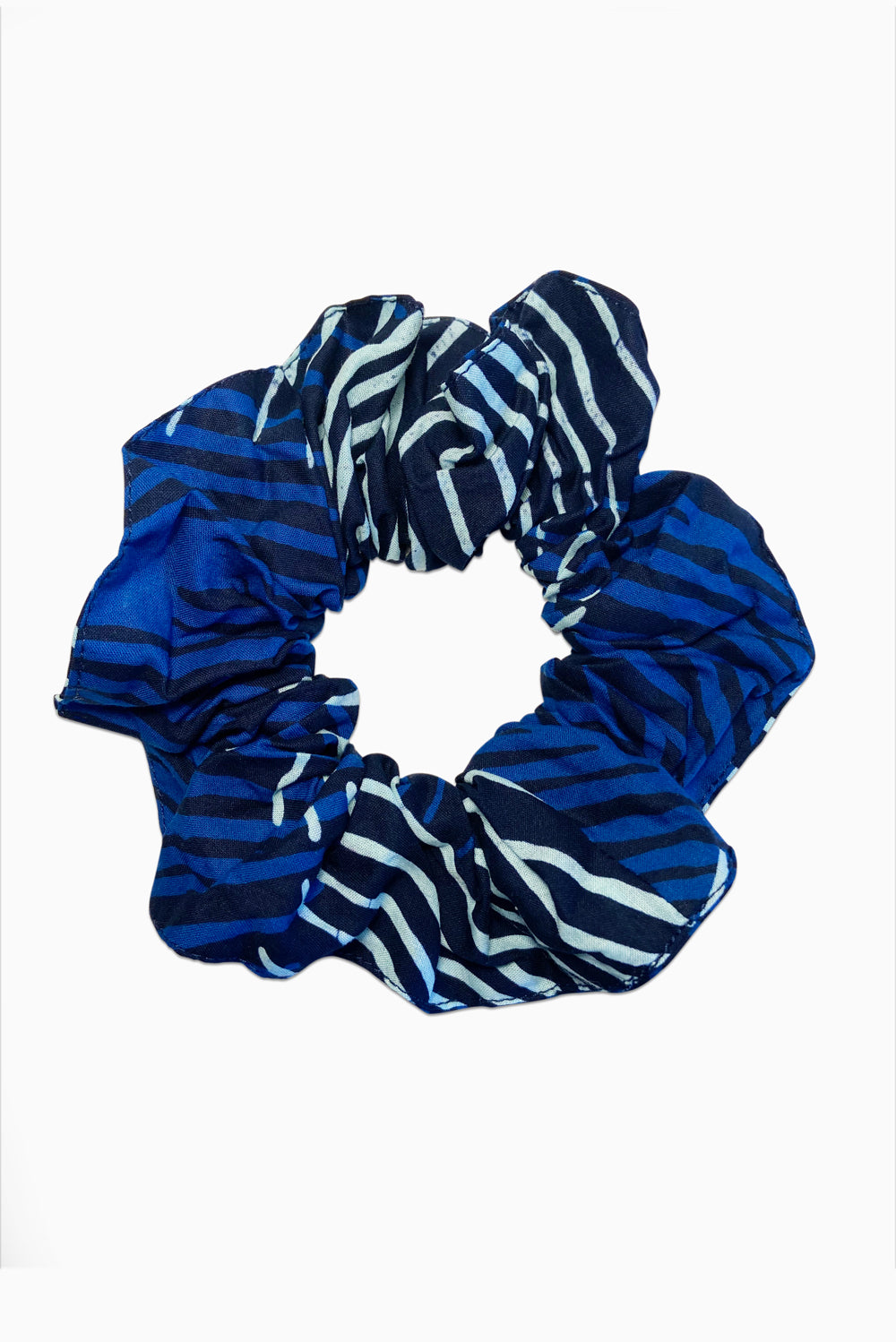 Navy & White (Bluetifful) -  Handmade Batik Scrunchie