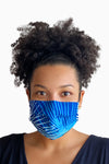 Blue & White (Sky) - Handmade Batik Reusable Face Mask - Starburst Design
