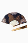 Brown, White & Beige (Tamarind) - Handmade Batik Folding Fan - Palm Design
