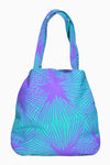 Turquoise & Purple (Hummingbird) - Handmade Batik Tote Bag - Starburst Design
